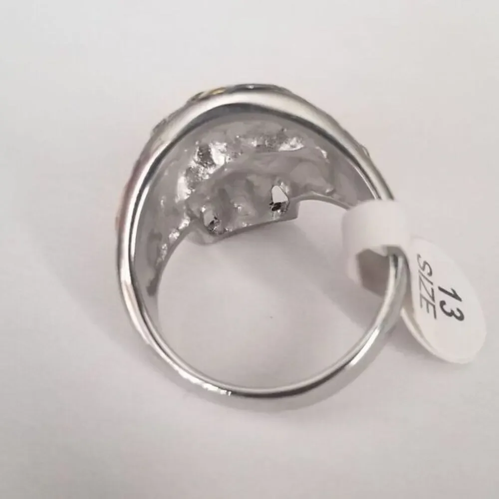 316L stainless‎ steel silver gold biker hypoallergenic skull ring size 13